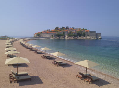 Aman Sveti Stefan - le de Sveti Stefan et plage de l'htel