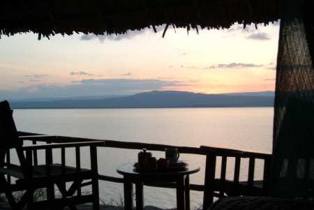 Romantic sunset over Lake Baringo