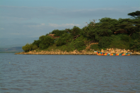 Camp and island view from Lake Baringo
