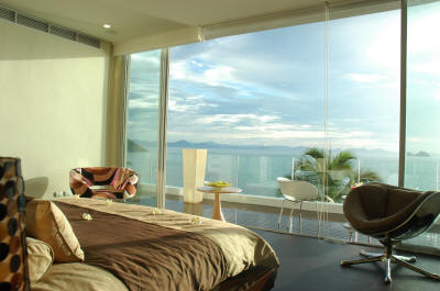 Luxueuse chambre  coucher avec vue