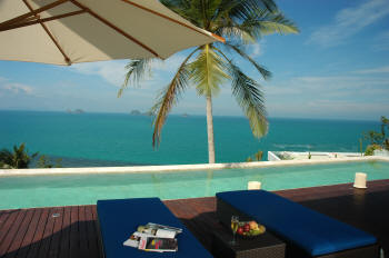 Infinity edge pool with a view