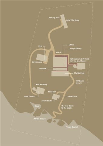 Plan de la propriété de la Villa Beige