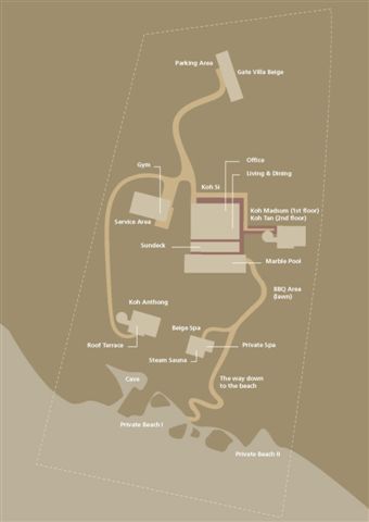 Plan de la proprit de la Villa Beige