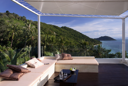 Terrasse sur le toit avec vue sur la mer