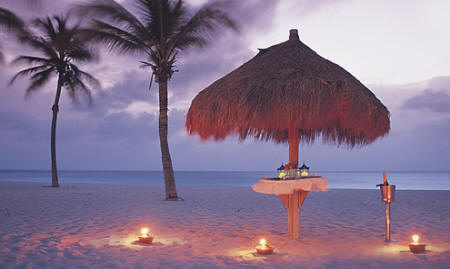 Dinner for two on Eagle Beach