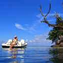 Relax on a paddle boat