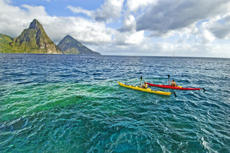 Anse Chastanet - Sea kayak from resort shore