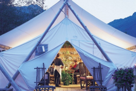 Dinner tent at the Bedwell River Outpost