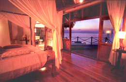 Lagoon Villa interior with view over the sea