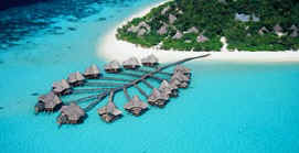 Water villas aerial view