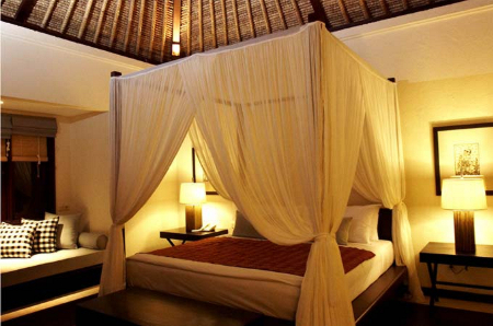 Villa bedroom by night