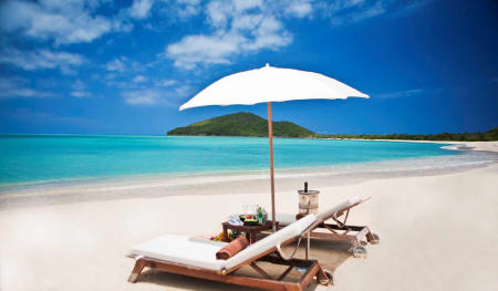 Hermitage Bay, Antigua - Plage de sable blanc de l'htel