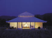 Aman-i-Khas - Tent exterior by night