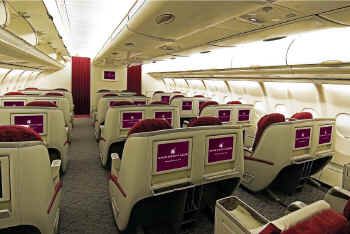 Qatar Airways - Classe Affaires dans un Airbus A340