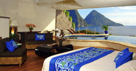 Jade Mountain - Bedroom with a view