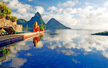 Jade Mountain, Ste. Lucie - Piscine prive  dbordement d'un sanctuaire avec une vue epoustouflante