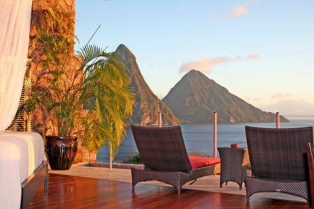 Jade Mountain - Terrasse privative avec vue