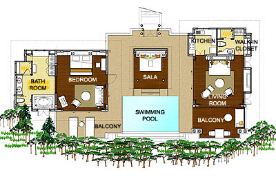 Pool Villa One bedroom layout