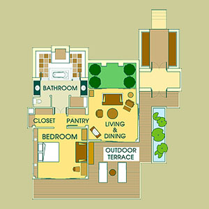 Plan d'une Suite Pavillon à une chambre
