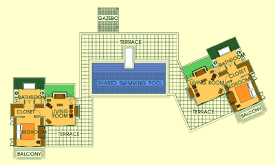 Beach Villa One bedroom layout