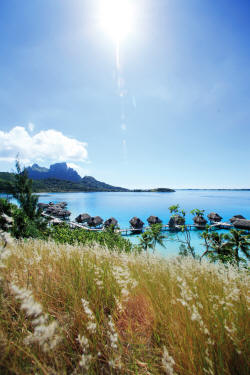 Sofitel Bora Bora Private Island - Vue sur le lagon du sommet de l'le prive