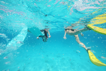 The lagoon and its coral garden, a true snorkelling paradise