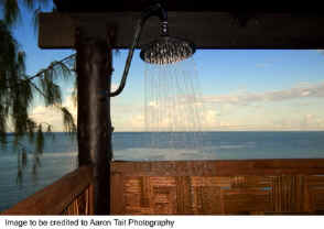 Romantic outdoor shower